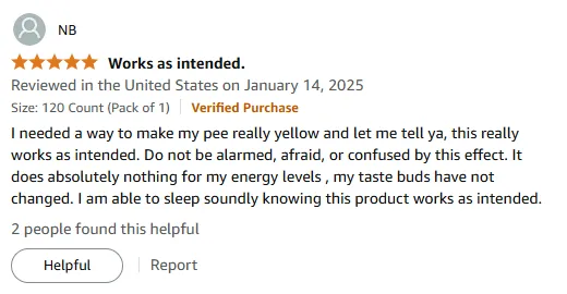 Vitamin B Turns Pee Yellow Instantly - Works as Promised!