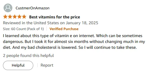 Vitamin E Lowered My LDL Cholesterol Safely: 6-Month Review