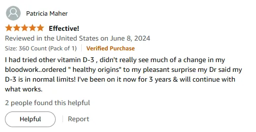 Healthy Origins D3 Works: My 3-Year Success Story
