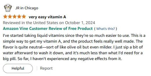 Liquid Vitamin A Eases Supplement Routine, No Side Effects
