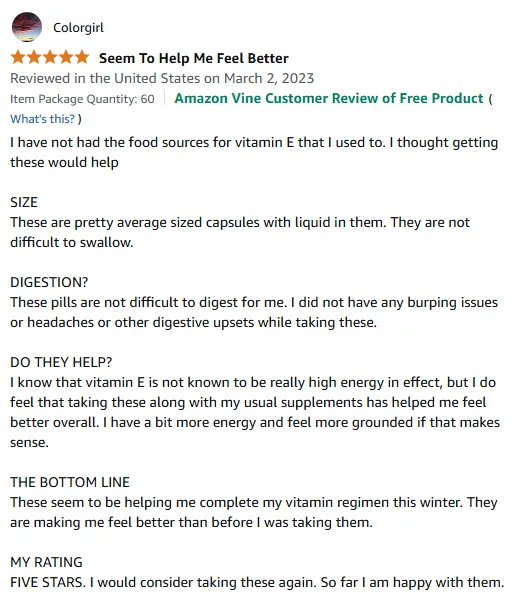 Vitamin E Capsules Boost Energy & Digestion – 5 Stars!