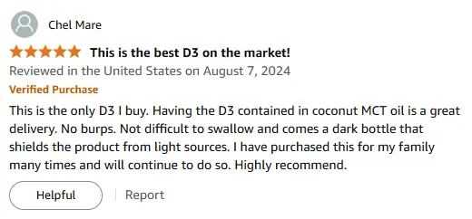 Best D3 with Coconut MCT Oil - No Burps!