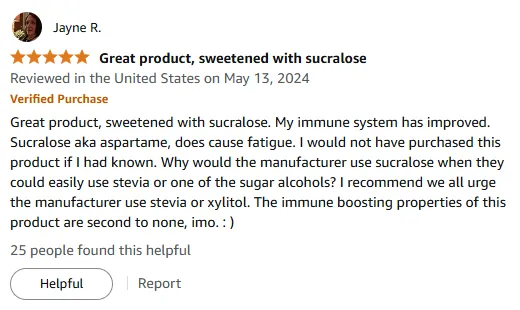 Vitamin A Immune Booster: Sucralose Concerns & Stevia Request