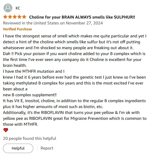 MTHFR-Friendly B Complex with Choline & Migraine Support