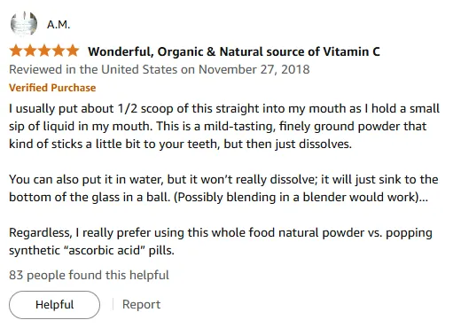 Natural Vitamin C Powder Review: Tastes Mild, Dissolves Fast!