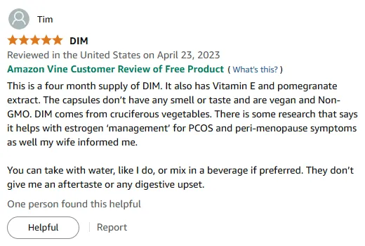 Vitamin E DIM Capsules Ease PCOS & Menopause (Vegan)