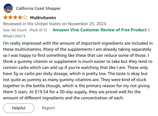 Low-Carb Multivitamin Gummies: 3g Carbs, 30-Day Supply $19.54