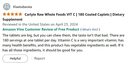 Chewable Vitamin C with Vegetable Ingredients - 180 Tablets