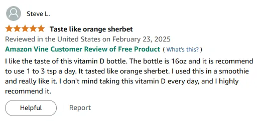 Vitamin D Drops: Orange Sherbet Flavor Loved in Smoothies!