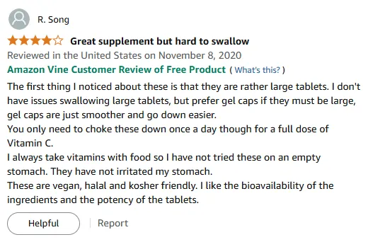 Large Vegan Vitamin C Tablets: Easy Daily Dose & Bioavailability