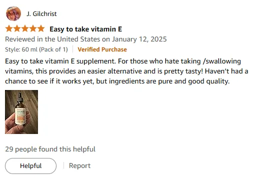 Tasty Vitamin E Supplement Review: Easy-to-Swallow & Pure