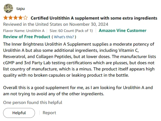 Quality Urolithin A Supplement with Lab-Certified Ingredients