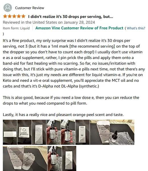 Liquid Vitamin E Drops: MCT Oil & No Carbs for Keto Users