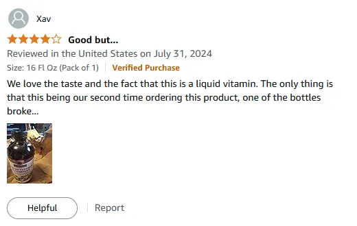 Liquid Vitamin B Delight: Broken Bottle Issue Persists