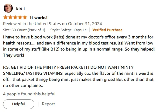Vitamin B12 Boost Works! (But Skip the Mint Packet)