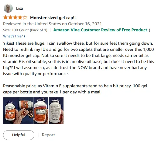 Large 1000 IU Vitamin E Capsules Review | NOW Brand Trust