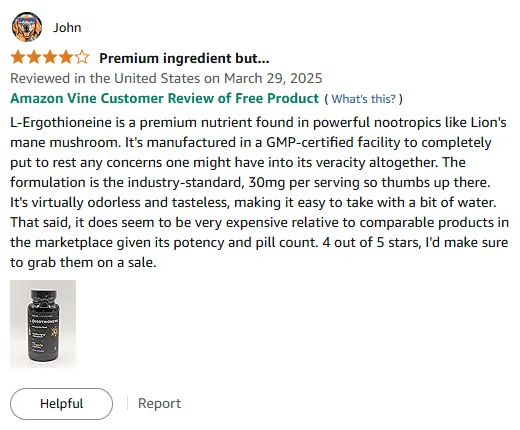 Premium L-Ergothioneine Review: GMP-Certified & Odorless