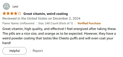 Vitamin B Boost: Energizing but Powdery Aftertaste
