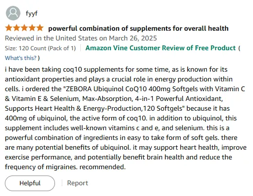Ubiquinol 400mg with Vitamin E: Heart Health & Energy Boost