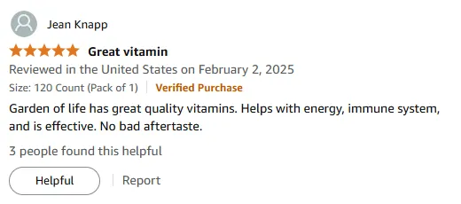 Garden of Life Vitamin C Boosts Energy & Immunity – No Aftertaste!