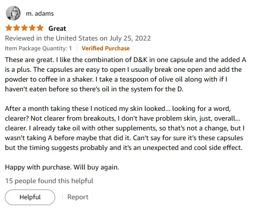 Vitamin ADK Capsules Boost Clearer Skin & Easy Use