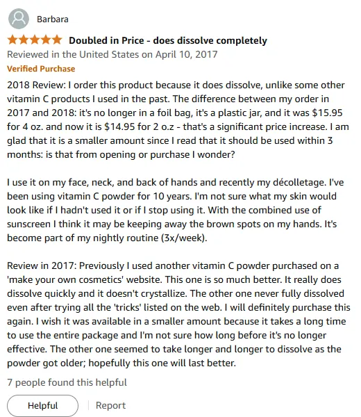 Fast-Dissolving Vitamin C Powder Review: 3x Weekly Skincare Essential