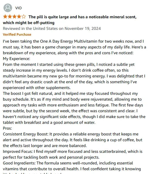 Natural Energy Boost Multivitamin Review: No Crash Results