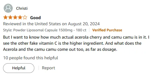 Acerola & Camu Camu Dosage in Vitamin C Supplements