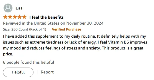 Vitamin B6 Boosts Energy, Mood & Stress Relief – Affordable!
