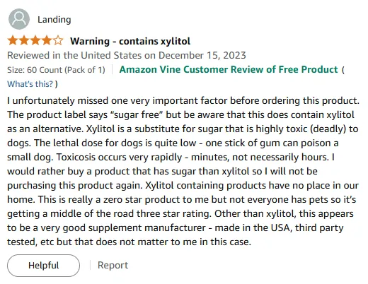 Xylitol Alert: Vitamin B Supplement Risk for Dog Owners
