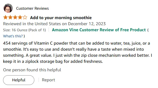 454 Servings Vitamin C Powder Review: Tasteless & Affordable