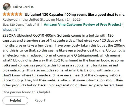 400mg Ubiquinol CoQ10 with Vitamin E – 4-Month Supply