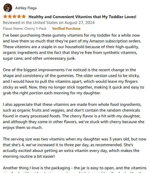 Organic Toddler Vitamin A Gummies Review & Benefits