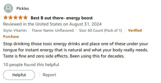 Natural Sublingual B Vitamins Replace Toxic Energy Drinks Instantly