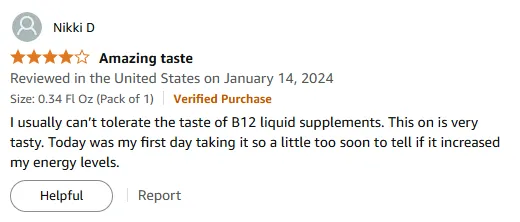 Tasty B12 Liquid Boosts Energy – First-Day Review!