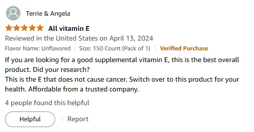 Best Non-Carcinogenic Vitamin E Supplement - Trusted & Affordable