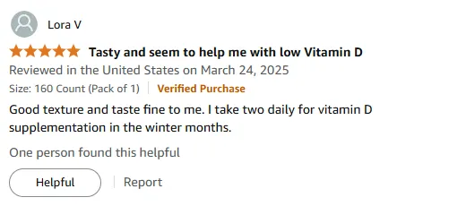 Winter Vitamin D Supplement with Great Taste – User Review