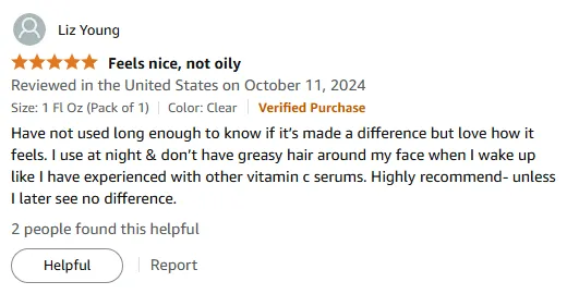 Non-Greasy Vitamin C Serum for Overnight Glow & Hair Protection