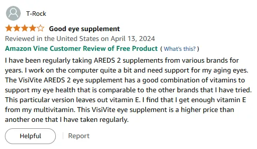VisiVite AREDS 2: Vitamin E-Free Eye Support for Computer Users