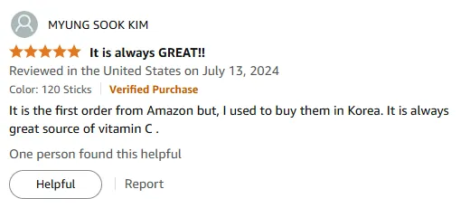 Korean Vitamin C Source: Amazon Buyer's Honest Review