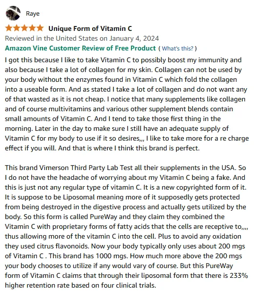Vimerson Liposomal Vitamin C: Boost Immunity & Collagen Support
