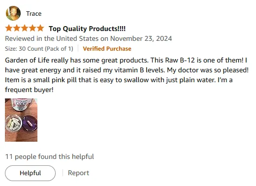 Raw B-12 Boosts Energy & Levels - Happy Buyer Review!