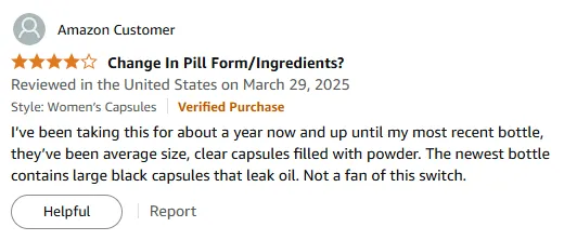 Leaky Black Vitamin A Capsules: Disappointing Quality Shift
