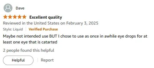 Vitamin A Drops for Cataract Relief: User Testimonial