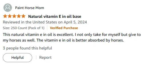 Natural Vitamin E Oil for Horses & Humans | Boost Absorption