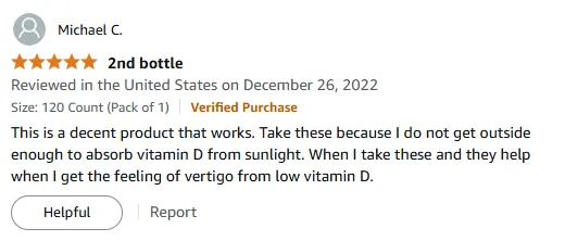Vitamin D Supplements for Vertigo Relief & Sunlight Deficiency