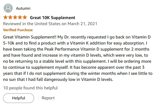 Peak Performance Vitamin D3+K2: Winter Deficiency Solved!