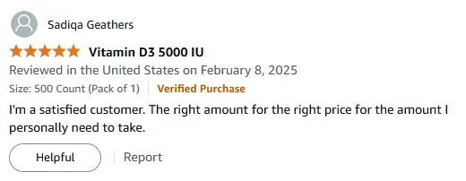 Perfect Vitamin D Dosage & Value – Satisfied Buyer!