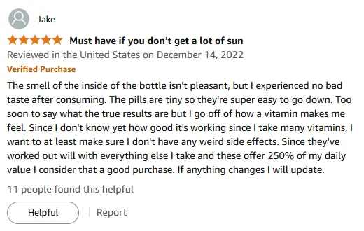 Tiny Vitamin D 250% DV Pills - No Side Effects!