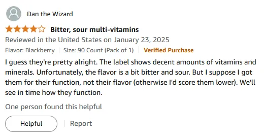 Vitamin A Review: Effective Despite Bitter Taste